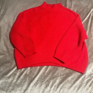 BP red long haired v neck sweater sz Med